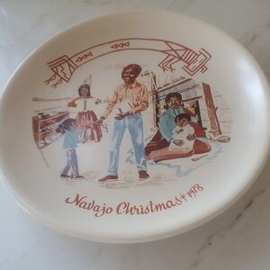 Navajo Christmas 1978 Decorative High Quality Ceramic Plate.